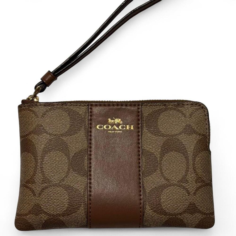 Coach brown wristlet wallet luxury